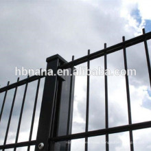 2D welded double horizontal wire fence / twin PVC coated ornamental double loop wire fence